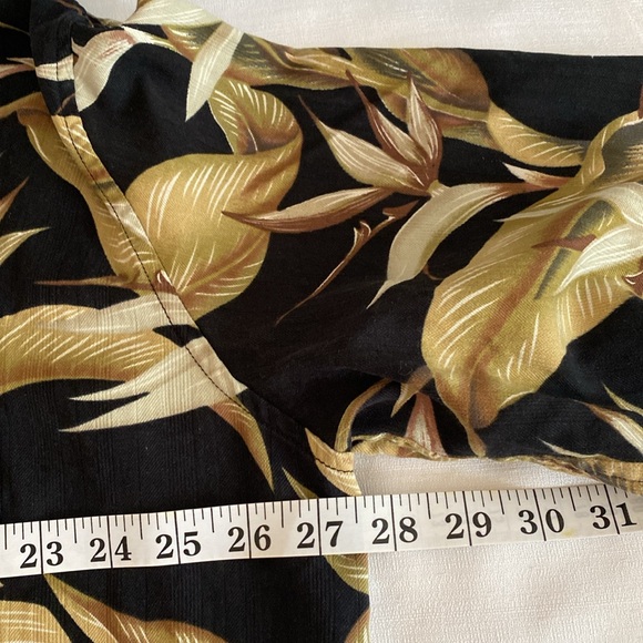 Kona Kai Trading Company Mens Short Sleeve Shirt Silk Blend Black Beige 2XL - Picture 8 of 10